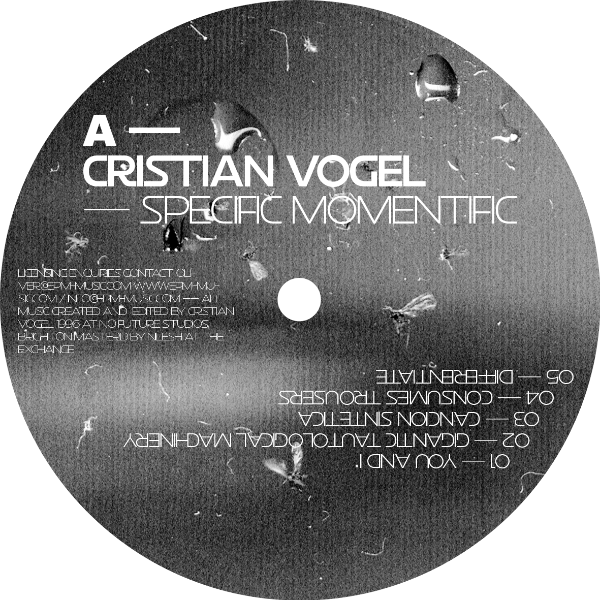 alternative vinyl record cover design for Cristian Vogels LP Specific Monumentific by f-land