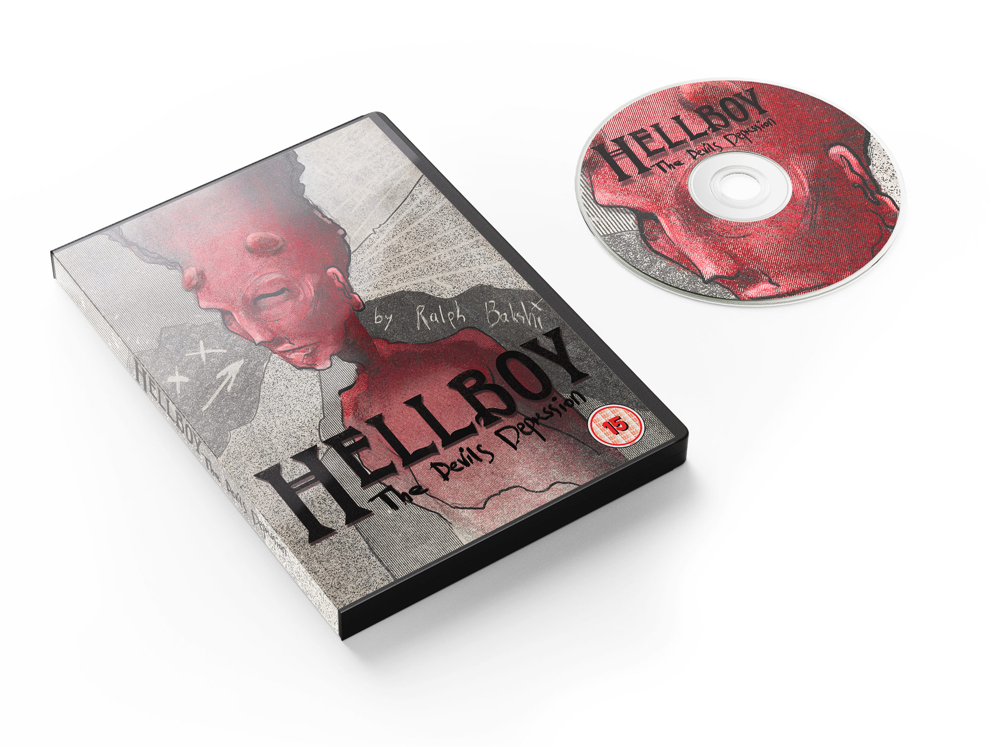DVD cover design for a fictional Hellboy movie by Ralph Bakshi by f-land